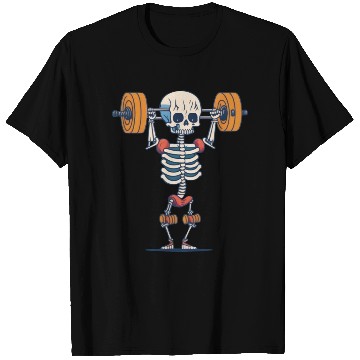 Discover Weightlifting Gym Skeleton T Shirts