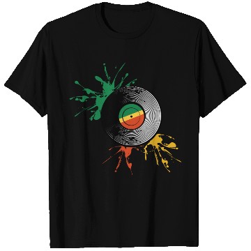 Discover Rastafarian flag and vinyl record. T Shirts