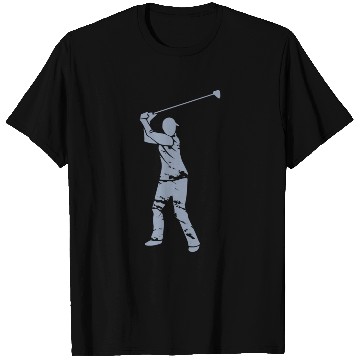 Discover Golf Golfer Silhouette - White Grunge Design T Shirts
