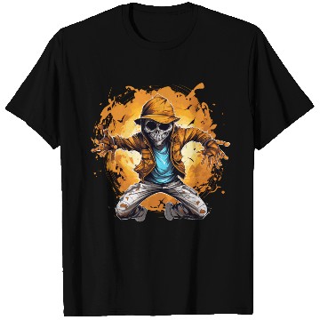Discover Halloween Skeleton Dabbing Hip Hop T Shirts