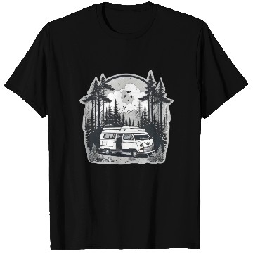 Discover A Camper Van & The Serene Forest T Shirts