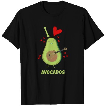 Discover I Love Avocados With Hearts Avocado Playing Guitar T Shirts