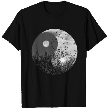 Discover Yin and Yang of Moon and Sun in Black and White T Shirts