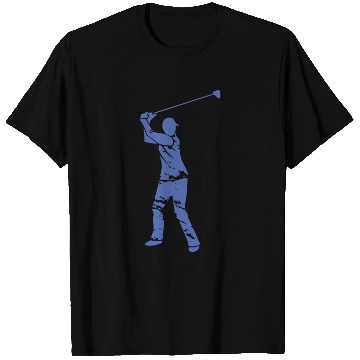 Discover Golf Golfer Silhouette - White Grunge Design T Shirts