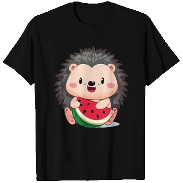 Discover Happy hedgehog enjoys watermelon T Shirts