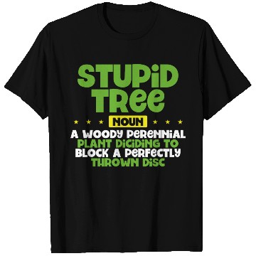 Discover Stupid tree noun disc golf green retro T Shirts