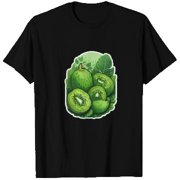 Discover Green Kiwi Pattern Sticker T Shirts