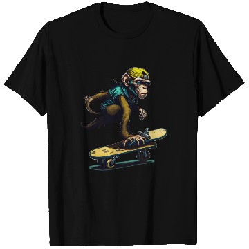Discover Monkey on a Skateboard T Shirts