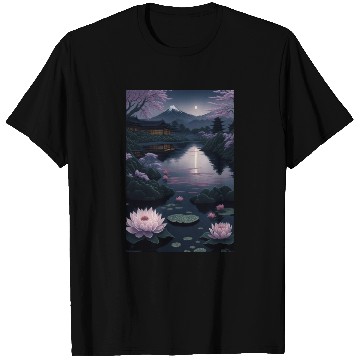 Discover Asia Landscape by night Serene Mount Fuji T Shirts