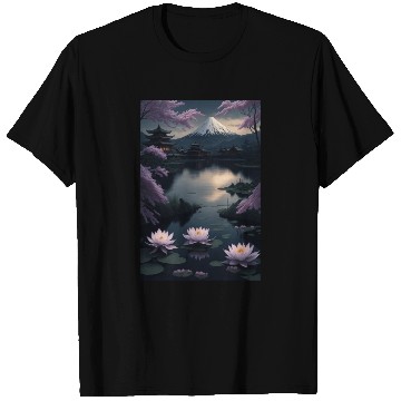 Discover Asia Landscape by night Serene Mount Fuji T Shirts