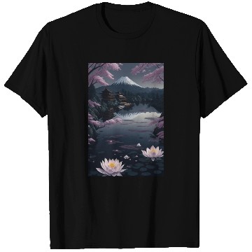 Discover Asia Landscape by night Serene Mount Fuji T Shirts