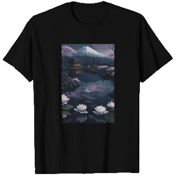 Discover Asia Landscape by night Serene Mount Fuji T Shirts