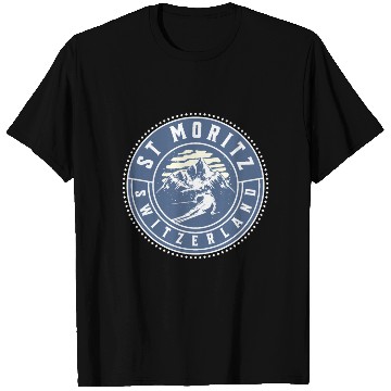 Discover Saint Moritz Switzerland Skiing T Shirts