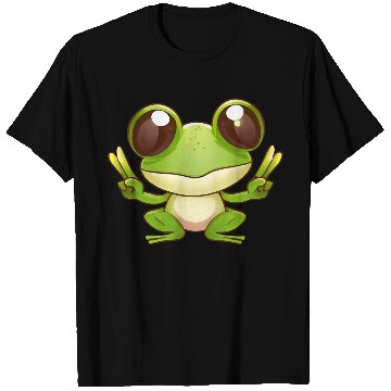 Discover Peace frog frog with peace sign T Shirts