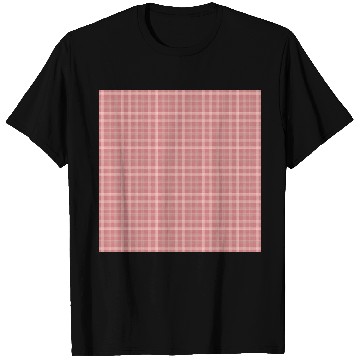 Discover Retro Checkered Pattern Coral Red T Shirts