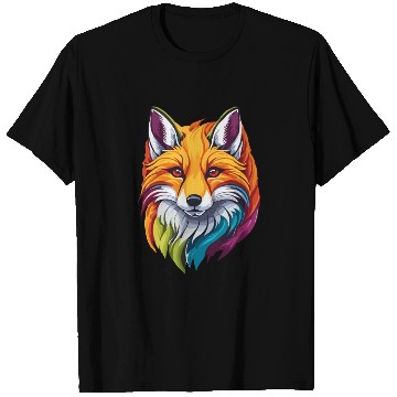 Discover Colorful Fox Portrait T Shirts