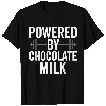 Discover Powered By Chocolate Milk Funny Gym T Shirts