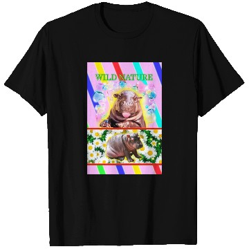 Discover WILD NATURE. HIPPO design collection.poster T Shirts