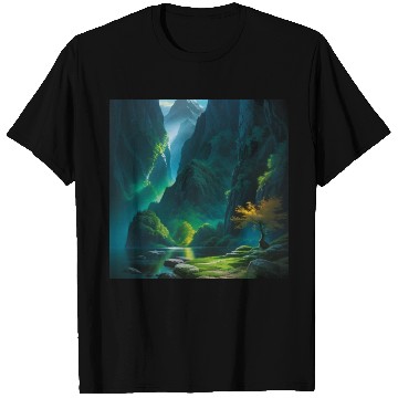 Discover River Oasis at the bottom of Green Tropics T Shirts