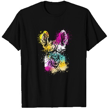 Discover Colorful Splash Art Farm animals alpaca Llama head T Shirts