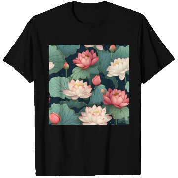 Discover Serenity Blooms: Timeless Lotus Pattern T Shirts