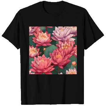 Discover Serenity Blooms: Timeless Lotus Pattern T Shirts