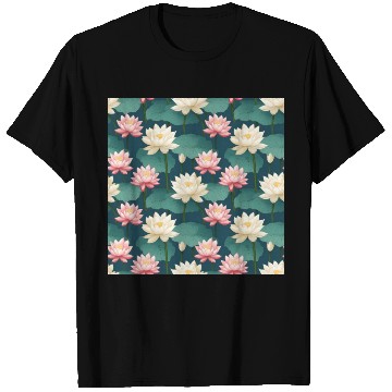 Discover Serenity Blooms: Timeless Lotus Pattern T Shirts