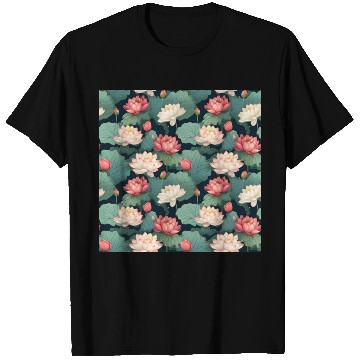 Discover Serenity Blooms: Timeless Lotus Pattern T Shirts
