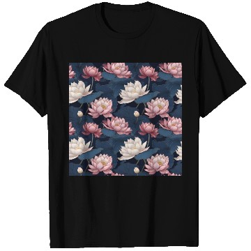Discover Serenity Blooms: Timeless Lotus Pattern T Shirts