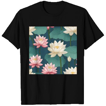 Discover Serenity Blooms: Timeless Lotus Pattern T Shirts