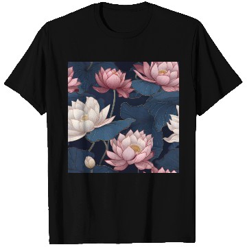 Discover Serenity Blooms: Timeless Lotus Pattern T Shirts