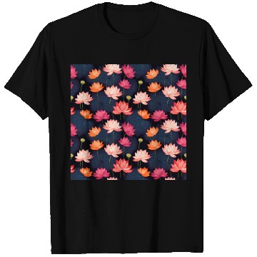 Discover Serenity Blooms: Timeless Lotus Pattern T Shirts