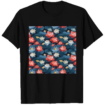 Discover Serenity Blooms: Timeless Lotus Pattern T Shirts