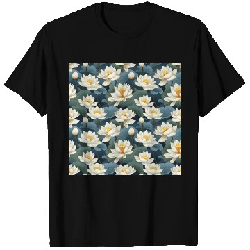 Discover Serenity Blooms: Timeless Lotus Pattern T Shirts
