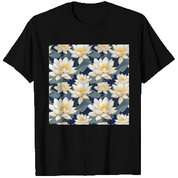 Discover Serenity Blooms: Timeless Lotus Pattern T Shirts