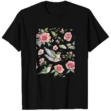 Discover a little hummingbird and beautiful wildflowers T Shirts