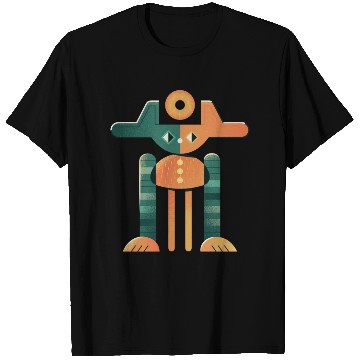 Discover Bicolor Retro Robot T Shirts