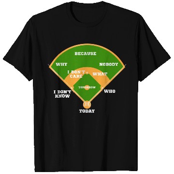 Discover Whos On First Baseball Diamond Fielding Card T Shirts