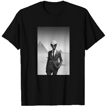 Discover Alien Suited Up at Giza Pyramids T Shirts