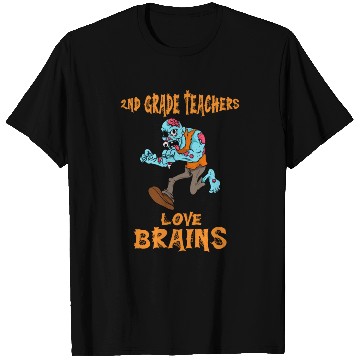 Discover 2nd Grade Teachers Love Brains Zombie Teacher T Shirts