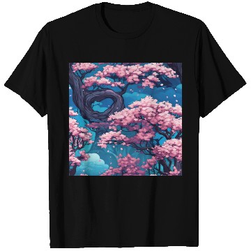 Discover Anime Euphoria: Fantasy Cherry Blossom Dreamscape T Shirts