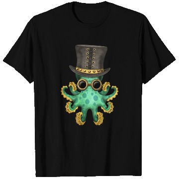Discover Steampunk Green Octopus T Shirts