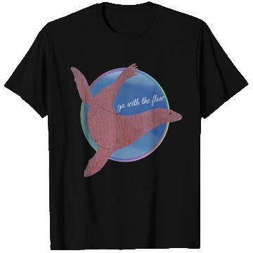 Discover Go With The Flow Sea Lion Rainbow Circle T Shirts