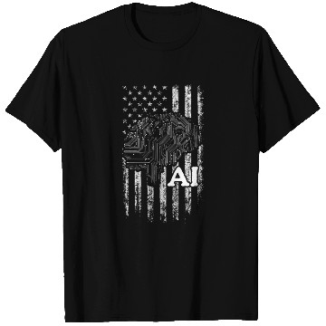 Discover AI US Flag Artificial Intelligence T Shirts