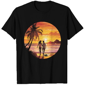 Discover Beach romantic couple T Shirts