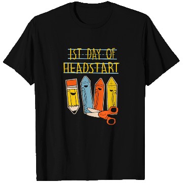 Discover Happy First day of school Headstart Pencil Back T Shirts