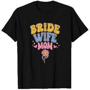 Discover Retro Mothers Day Wife Mom Bride Groovy T Shirts