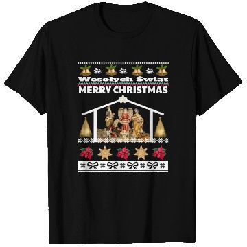 Discover Polish Wesolych Swiat Nativity Scene Jesus Born T Shirts
