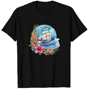 Discover Sailing Ship Sailing Orchids Flowers Sailboat T Shirts