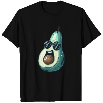 Discover Cool Kawaii Avocado with Sunglasses - Expressive T Shirts